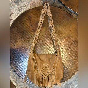 Ecote Boho Leather Fringe Bag Festival Hobo Purse
